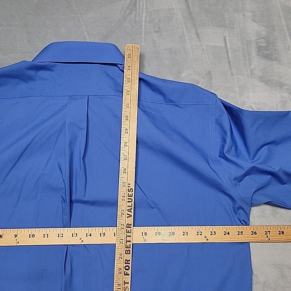 Stafford Shirt Mens 18 36-37 Blue The Super Shirt Classic Fit Long Sleeve Office - Picture 6 of 6